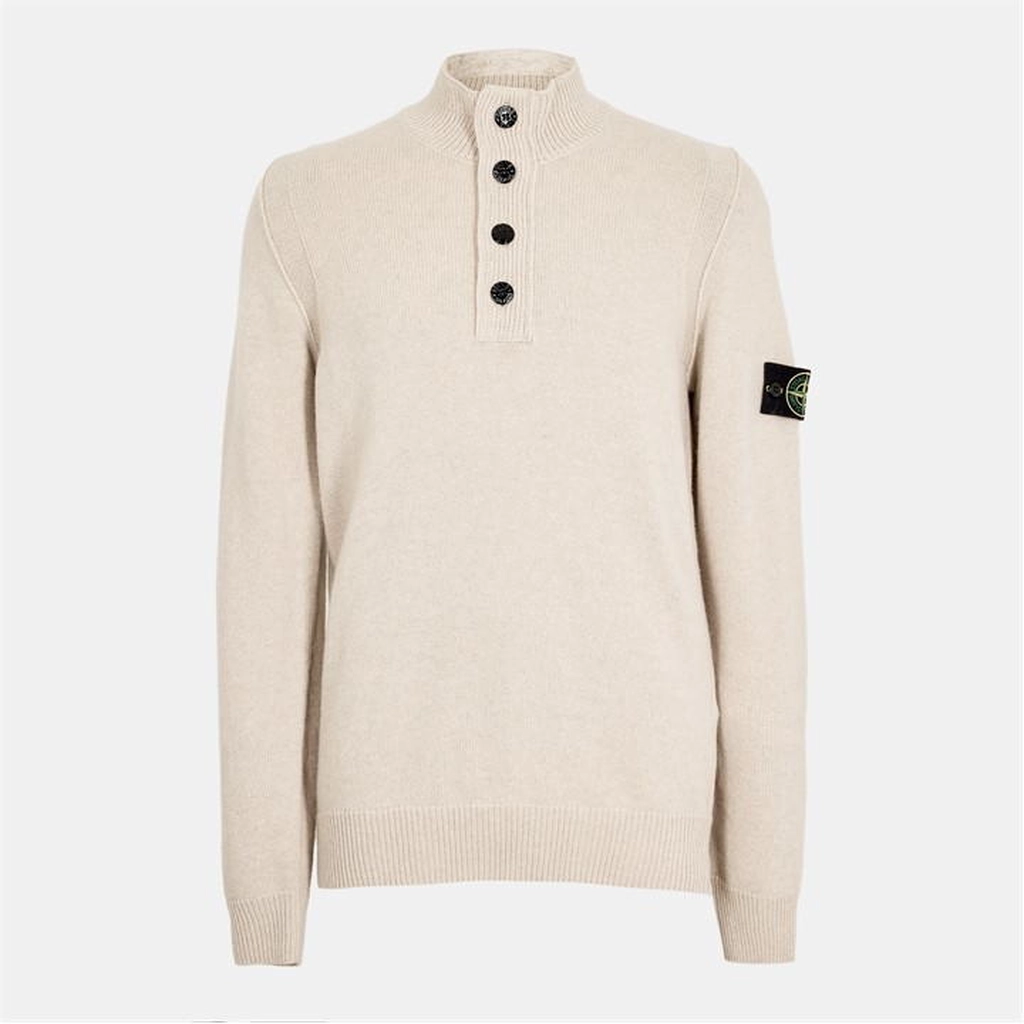 Stone Island Half-Button Jumper - Beige